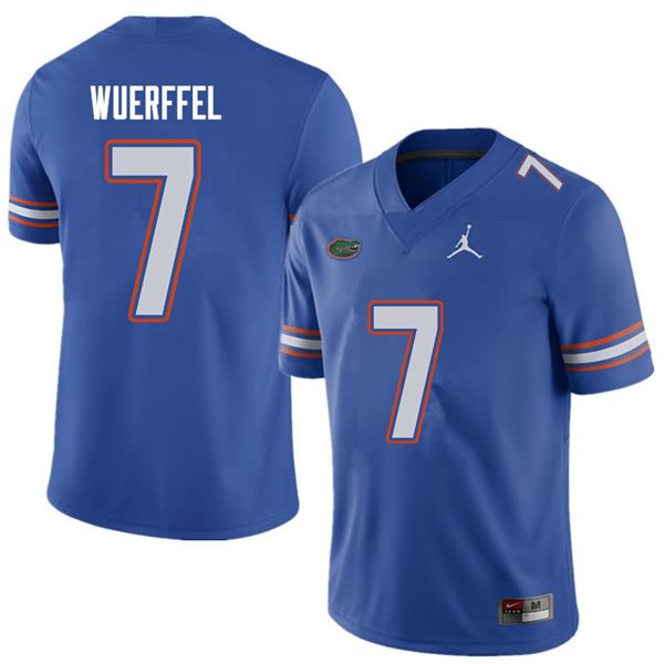 Men's NCAA Florida Gators Danny Wuerffel #7 Stitched Authentic Jordan Brand Royal College Football Jersey NSU5265XG